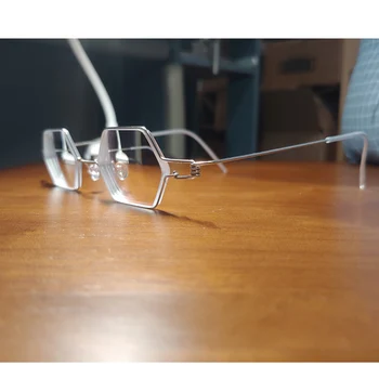 Rankų darbo akiniai, besriegės daugiakampio formos akiniai anti-mėlyna šviesa recepto akinius, trumparegystė, toliaregystė, presbyopia akiniai