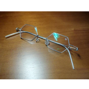 Rankų darbo akiniai, besriegės daugiakampio formos akiniai anti-mėlyna šviesa recepto akinius, trumparegystė, toliaregystė, presbyopia akiniai