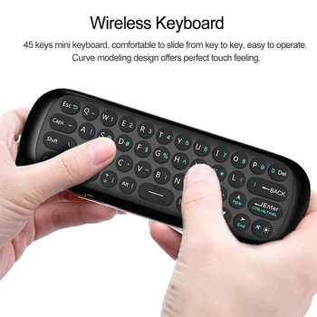 50% NUOLAIDA W1 2.4 G Nuotolinio Valdymo Wireless Keyboard 6-Ašies Judesio Prasme, Oro Pele IR Mokymosi Smart TV 