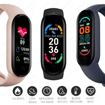 2021 M6 Smart Watch Vyrai Moterys Smartwatch Realaus laiko Oro Širdies ritmo Sporto Treniruoklių Apyrankė 